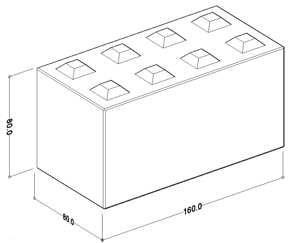 Rysunek liniowy Megablok 160x80x80